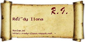 Rády Ilona névjegykártya
